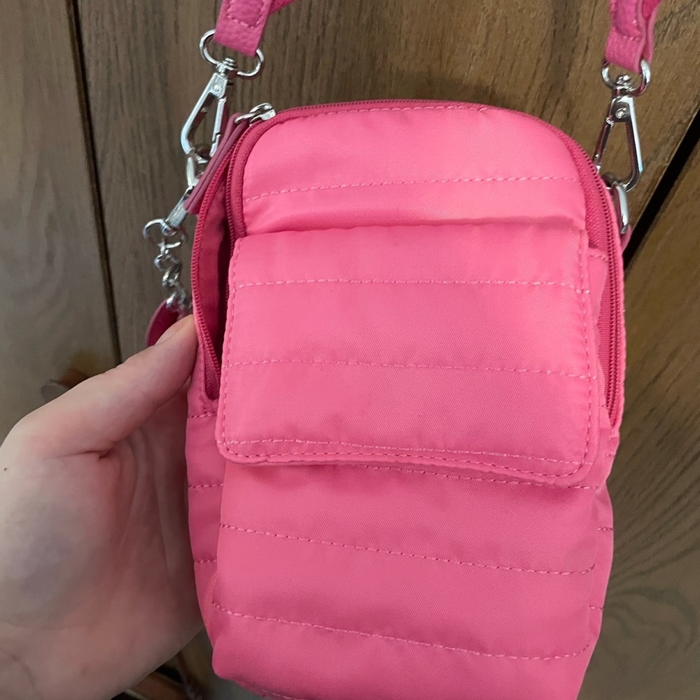 Hot pink Isaac Mizrahi quilted cross body